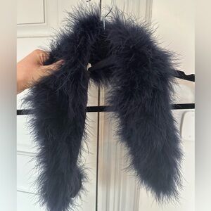 Navy feather collar